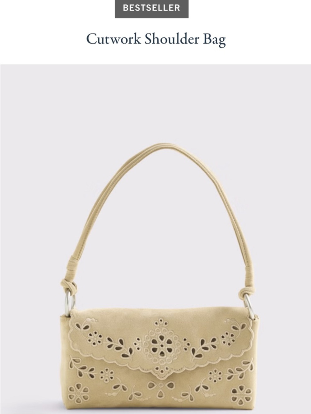 A&F Cutwork Shoulder Bag in Light Beige NWT